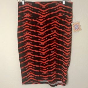 LuLaRoe Orange Cassie Pencil Skirt